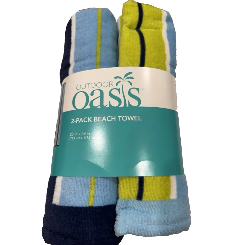 Oasis Outdoor 2-Pack Beach Towel 28 in x 58 in Multi Color